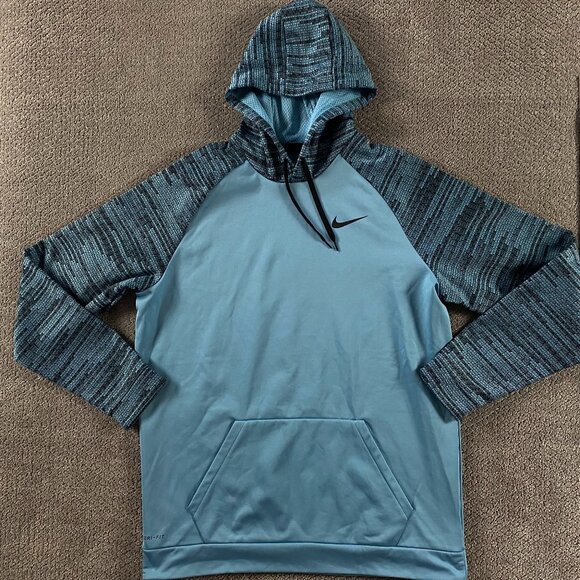 Nike Dri Fit Pullover Hoodie Men's 2XLT Big and Tall Blue Spell Out 860483 449 - Picture 1 of 8